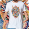 Camiseta masculina/unissex Dragão colorido