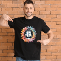 Camiseta Unissex BUDA em algodão orgânico Preta na internet