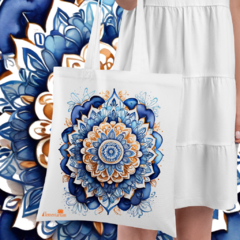 Ecobag Mandala Azul e laranja