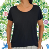 Camiseta feminina em Poliviscose preta lisa - comprar online
