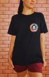 Camiseta Unissex BUDA no peito em algodão orgânico Preta - comprar online
