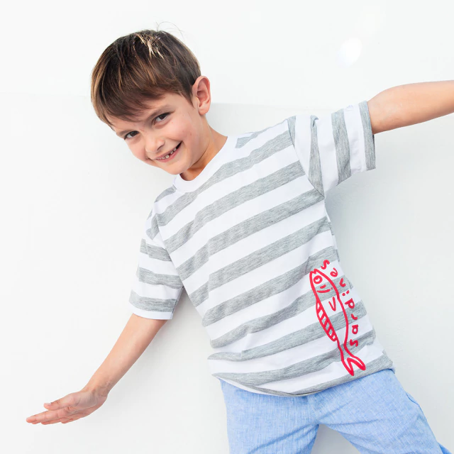 Remera NAVY kids rayada