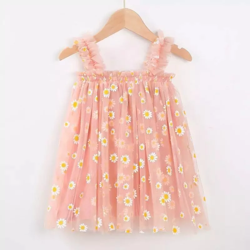Vestido Tules Floral Peach