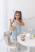 Vestido Hollow con Flores Celeste