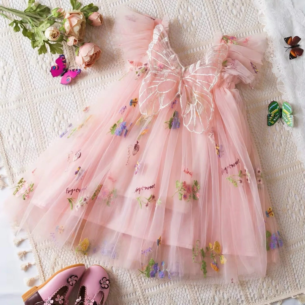 Vestido Hada Rosa con Alas