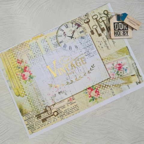 Papel decoupage metalizado A4 014
