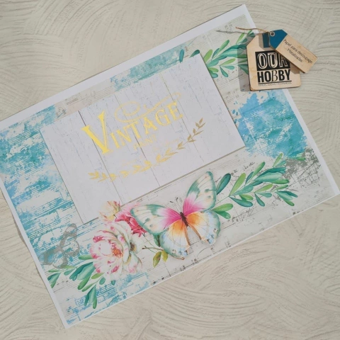 Papel decoupage metalizado A4 022