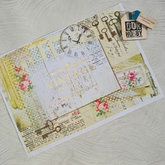 Papel decoupage metalizado A4 031