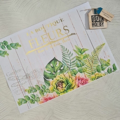 Papel decoupage metalizado A4 034