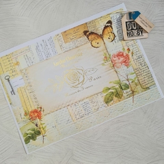 Papel decoupage metalizado A4 036