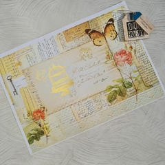 Papel decoupage metalizado A4 038