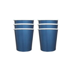 copo de papel azul marinho