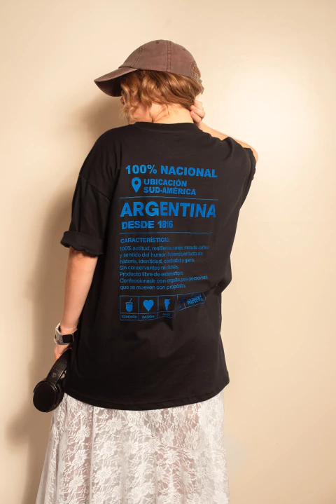 Remera 100% Nacional Negra - comprar online
