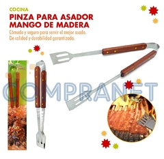 Pinza para parrilla, mango de madera, Asador, 11225 - Compranet