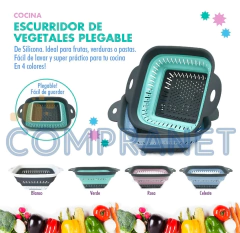 Escurridor colador de silicona plegable 27cm 11396 - comprar online