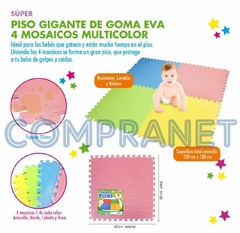 Piso de Goma Eva Gigante Kreker 60 x 60, multicolor, 11813