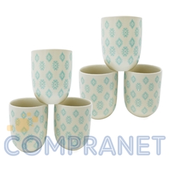 Cuenco, Taza de té x6 Porcelana China, Diseño Varios - tienda online