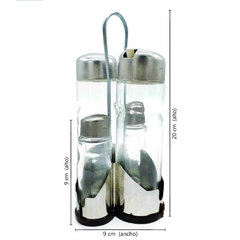 Set x 4 Aceitera Vidrio Acero 10567 en internet