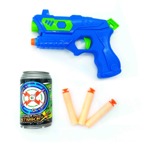 Pistola Lanza Dardos, 3 dardos con sopapa y 1 lata, 11707