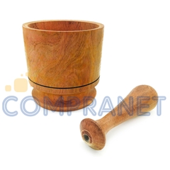 Mortero de madera algarrobo Mediano, con machacador, 11731 en internet