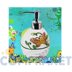 Dispenser de detergente/Jabón con porta-esponja, incluye esponja, Mariposas 11919 - Compranet