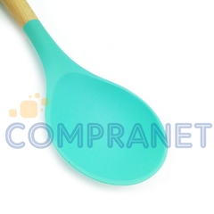 Set x 6 utensilios de Silicona, con mango de madera, repostería Cocina 90022