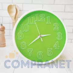 Reloj de pared Analógico, 25 cm diámetro, 12415 - Compranet