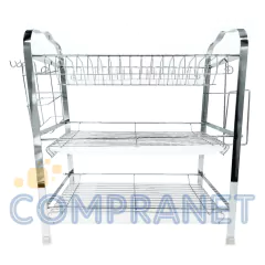 Secaplatos escurridor, 3 niveles, Acero inoxidable, con bandeja, 12561 - comprar online