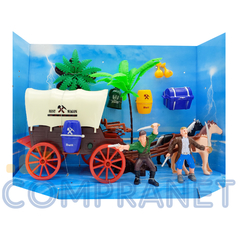 Set Pirata con carruaje y accesorios, Luz y Sonido, 12595 - Compranet