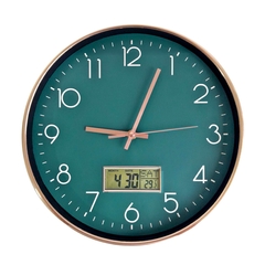 Reloj de Pared Analógico, c/Pantalla Digital Mes, Día y Temperatura 5012 5013 - comprar online