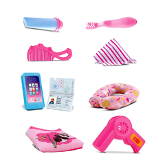 Muñeca Viajera con Auriculares, valija, pasaporte y Accesorios 12707