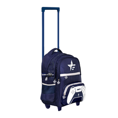 Mochila Footy 18 pulgadas, C/Carrito JOYSTICK, Luz Led, original 13629 - tienda online
