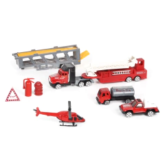 Set de vehículos en Blíster, Policía, Construcción, Militar, Bombero 12675