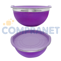 Bowl Acero Inoxidable pintado, 24 cm tapa Plástica 13130 - tienda online