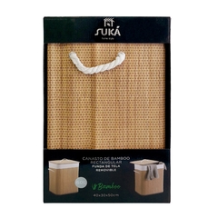 Cesto de Ropa Bamboo rectangular, Plegable, Baño lavadero 13382 - Compranet