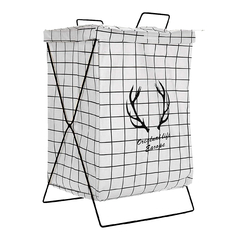 Canasto Tela rígida estampada, ropa sucia, c/tapa, c/soporte metálico 13254 - comprar online