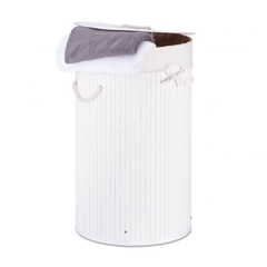 Cesto de Ropa Bambú redondo, c/Funda de tela Plegable 12534 - comprar online