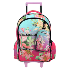 COMBO Mochila 19´, C/Carrito + Cartuchera “DEGRADÉ FLOWERS”, Phi Phi, 90109 - comprar online