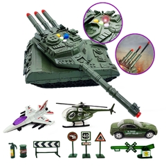 COMBO Tanque Pista c/Luz y sonido + Set Militar x 10 piezas 90079 - comprar online