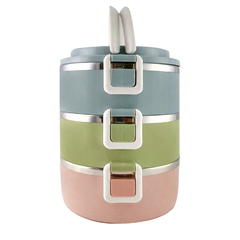Lunchera Vianda Térmica 3 Pisos Portátil Acero Inoxidable 13672
