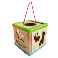 Cubo de Encastre de madera con animales, didáctico Tooky Toy 13225 - comprar online