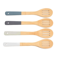 Cuchara de madera, Bambú, 30 cm, c/ranura utensilio de cocina 12481 - comprar online