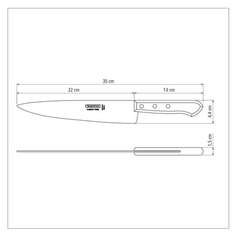 Cuchillo de Cocina, 9 pulgadas Acero Carbón Tramontina 11983 - Compranet