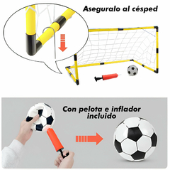 Arco de Futbol con lona de emboque, inflador y pelota 13303 - Compranet