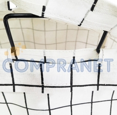 Canasto Tela rígida estampada, ropa sucia, c/tapa, c/soporte metálico 13254 - tienda online