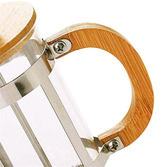 Cafetera/Tetera con embolo, Prensa francesa, de vidrio y madera, 600ml, 12611 - tienda online
