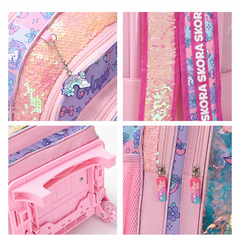 Imagen de Mochila Escolar Unicornio 18´´, Con Carrito Skora infantil 13555