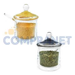 Azucarera Quesera Dulcera de acrílico x2 con tapa y cuchara, 12782 - tienda online