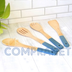 Cuchara de madera, Bambú, 30 cm, c/ranura utensilio de cocina 12481 - Compranet
