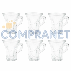 Jarro Taza Mug de vidrio x 6 unidades, Café Te infusiones, 145 ml, 11717 - tienda online